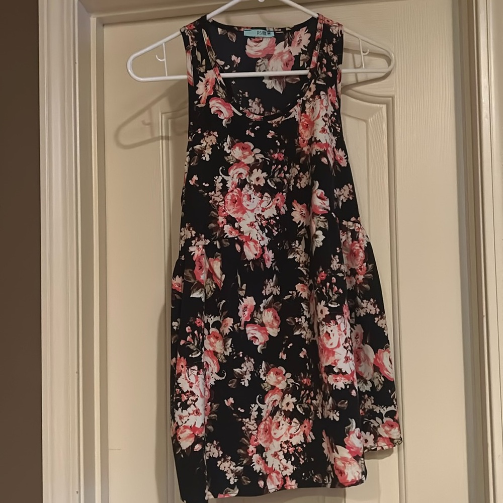 Floral racerback tank top